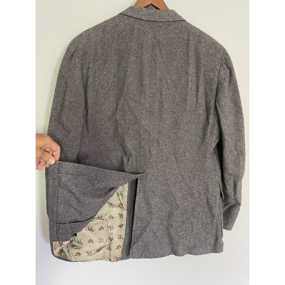 Vintage Liefs Gray Camel Hair Blazer Mens 36 S Womens M L Dark Academia 70s - Picture 7 of 16